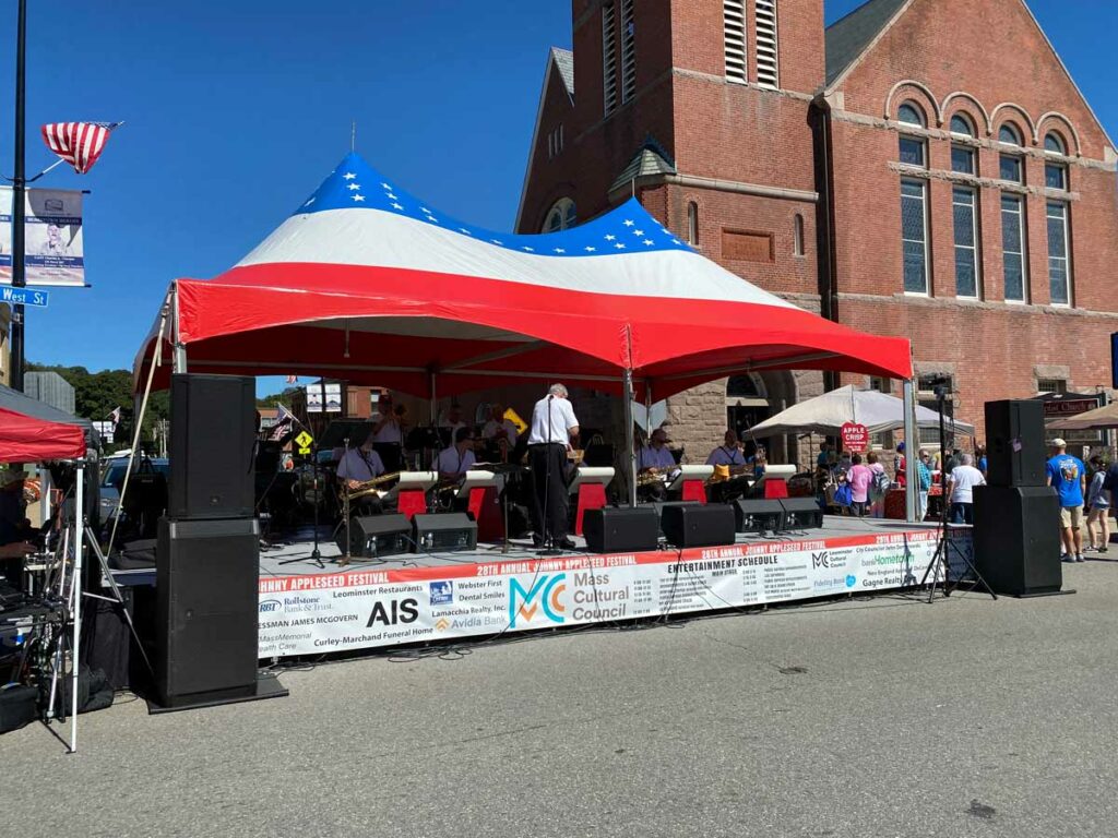 Live music at one of the stages at the Johnny Appleseed Festival in Leominster, MA