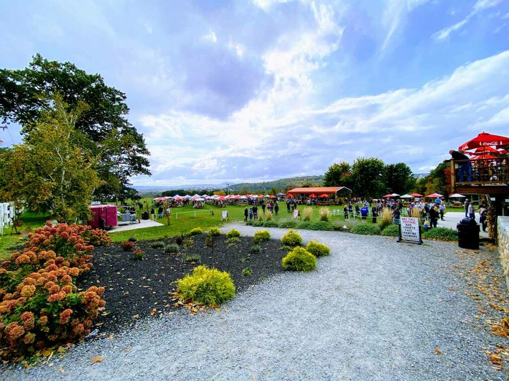 People enjoying themselves at Hollis Hill Farms in Fitchburg, MA.