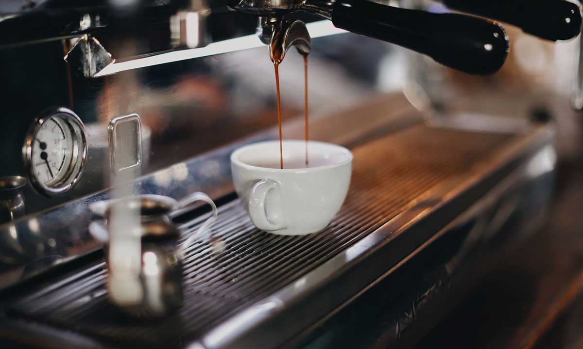 espresso machine making espresso.